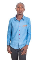 adult businessman with fingers in his pockets.