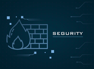Cyber security flame vector design