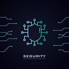 Cyber security shield vector design