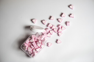 Marshmallows in the shape of a heart for Valentine's Day