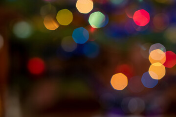 Multicolored bokeh background close up