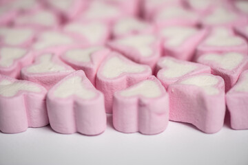 Marshmallows in the shape of a heart for Valentine's Day