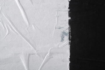 Fototapeta premium White and black paper with folds. Paper texture.