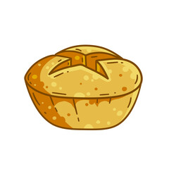 Bread. Cartoon drawn loaf. Retro Icon of the bakery. Food from cereals. Farm natural product.