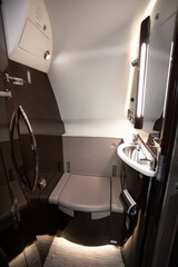 Fototapeta na wymiar interior jet forward lavatory 