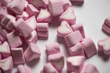 Marshmallows in the shape of a heart for Valentine's Day