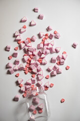 Marshmallows in the shape of a heart for Valentine's Day