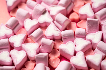 Marshmallows in the shape of a heart for Valentine's Day