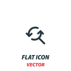 Refresh search icon in a flat style. Vector illustration pictogram on white background. Isolated symbol suitable for mobile concept, web apps, infographics, interface and apps design