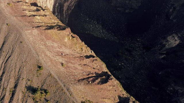 Aerial view over the Vesuvio volcano in Italy.