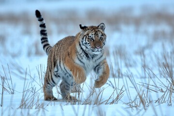 Siberian tiger in the snow..