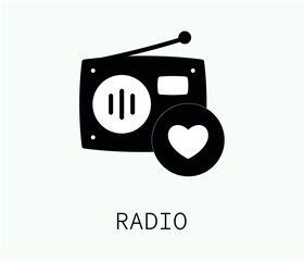 radio vector icon.  Editable stroke. Symbol in Line Art Style for Design, Presentation, Website or Apps Elements, Logo. Pixel vector graphics - Vector