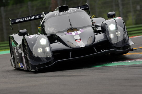 Imola, Italy May 13, 2016: EUROINTERNATIONAL USA Ligier JS P3 - Nissan Andrea Dromedari (ITA) Fabio Mancini (ITA) Roman Rusinov (RUS) in action during the 4H ELMS Round of Imola. Italy.