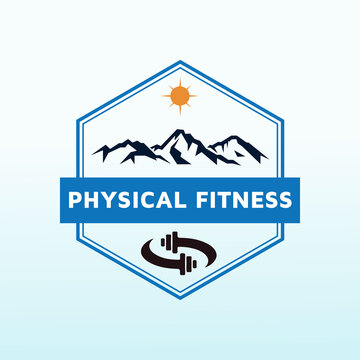 Mountain crossfit logo, fitness logo, Dumbbell icon, Gym Fitness Logo Images and Vectors, Stock Photos