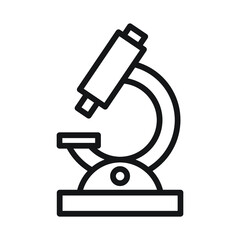 microscope lab black and white outline badge icon