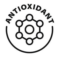 antioxidant black and white outline badge icon