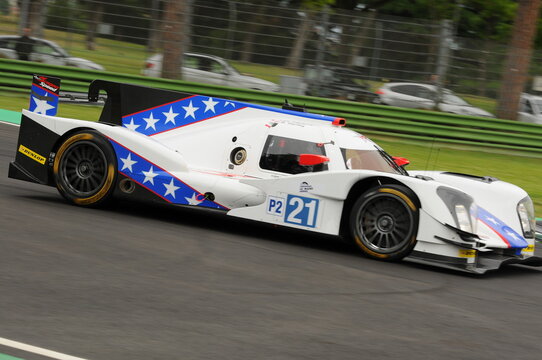 Imola, Italy May 13, 2016: DRAGONSPEED USA Oreca 05 - Nissan driven by Henrik Hedman (SWE) Nicolas Lapierre ( FRA) Ben Hanley (GBR), in action during the European Le Mans Series - Italy.
