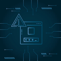 Cyber lock website with code vector design