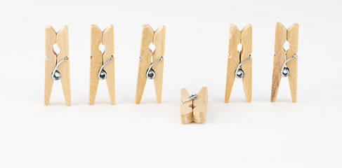 clothespins row outstanding concept isolated