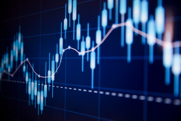 Stock market trading investment candlestick graph. Finance and economy concept