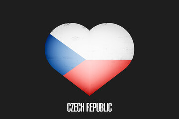 Heart with Czech national flag colors. Flag of Czech Republic in the form of a heart made on an isolated background. Design pattern for greeting card on an Valentines day. Vector illustration