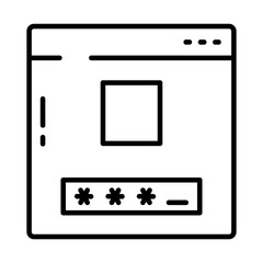 password browser icon, half line style