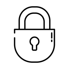 security padlock icon, half line style