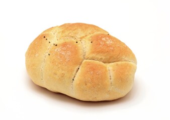 Plain bun on white background