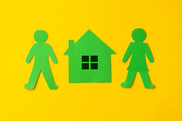 Family paper cut silhouette. Adoption, inclusion concept.