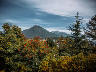 Spectacular View of Crescent Harbor and beautiful town of Sitka, Alaska