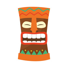 icon of hawaiian funny mask, colorful design