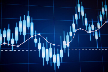 Stock market trading investment candlestick graph. Finance and economy concept