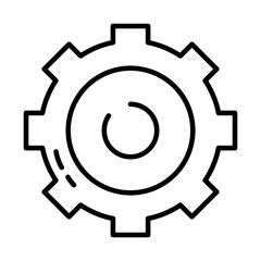 gear wheel icon, half line style