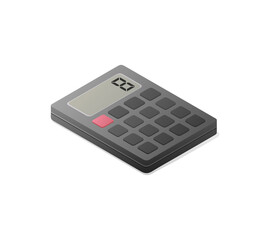 Calculator concept. Colored isometric vector illustration. Isolated on white background.