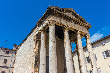 Roman temple in Pula, Croatia