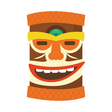colorful hawaiian tiki mask icon image
