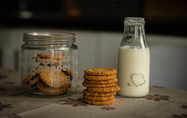 cookies and glass of milk