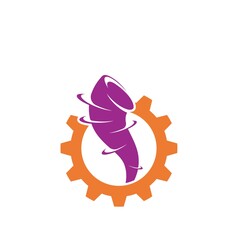 Obraz premium tornado gear vector icon illustration design
