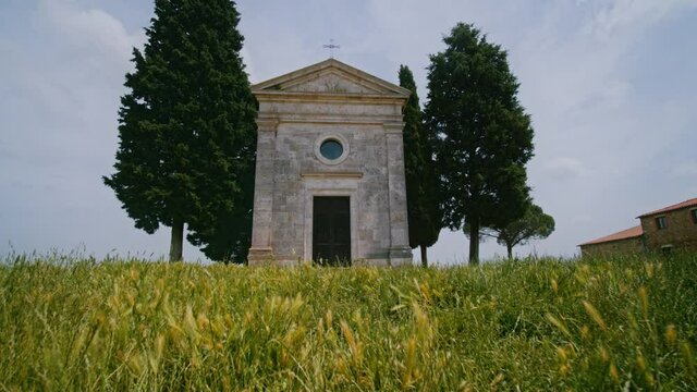 Vitaleta Chapel in the wonderful valley of Orcia, Tuscany. 