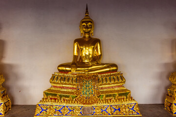 Golden buddha statues in Wat Mahathat Temple, Bangkok. Thailand