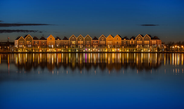 The beautiful colored houses from Houten Netherlands are the most unique attraction one can witness. Their beauty bloom further as they lit up in the twilight.