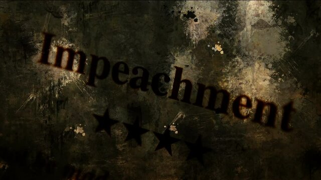 Impeachment text on grunge background