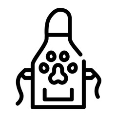 apron groomer line icon vector illustration flat