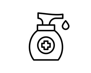 Hand sanitizer bottle icon in trendy flat style isolated on white background. Symbol for your web site design, logo, app, UI. Vector illustration, EPS