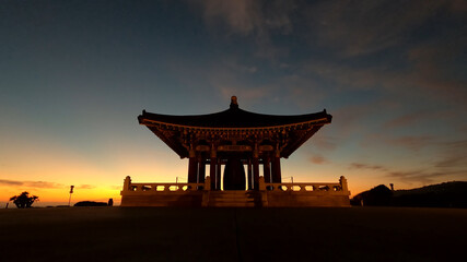 Korean Pagoda bell at night