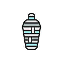 Ancient egyptian mummy flat color line icon. Isolated on white background