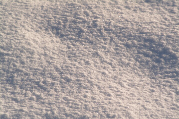 gray background. white snow in winter close-up