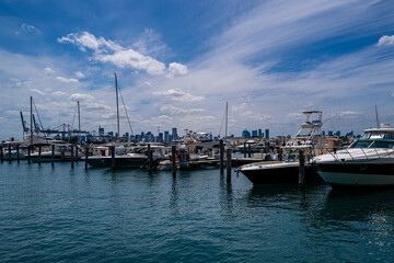 Fototapeta premium Yachts in Miami. Summer holidays concept. USA.
