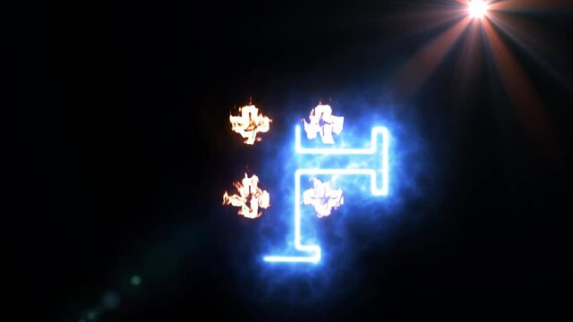 The universal Jerusalem cross with fire ornament