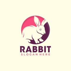 Fototapeta premium Rabbit logo template vector icon symbol illustration 